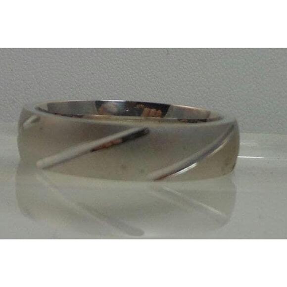 Elegant Vintage Sterling Silver Wedding Band 5mm Thailand, Size 10, 6.7grams